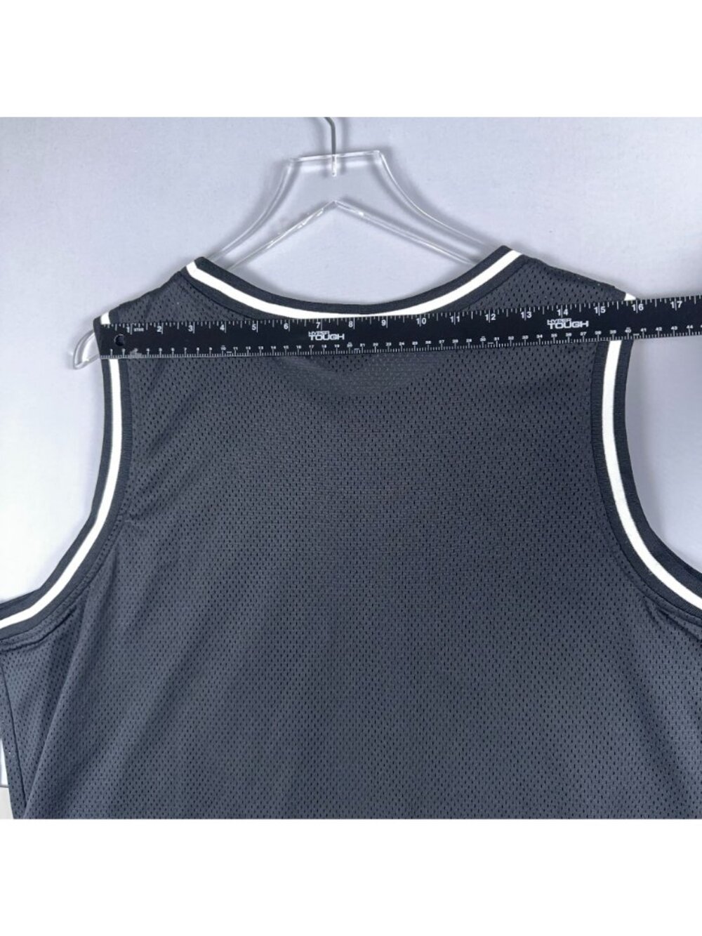DKNY Sport Tank Top Size 2X Mesh Basketball Black Sleeveless White Logo Was $44. - Picture 11 of 12